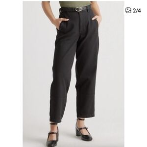 Quince Black Stretch Cotton Twill Barrel Leg Pants sz 8/29 Women's Tapered PO